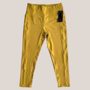 NWT LegEnd Flap Pocket Capri Leggings in Mustard Yellow | Athletic Athleisure
